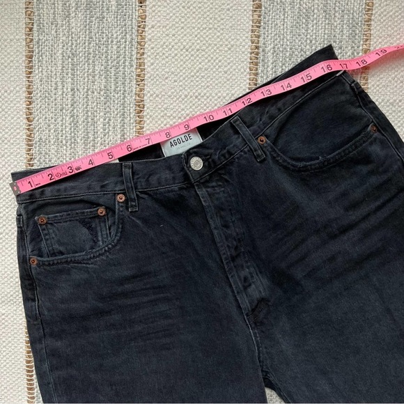 Agolde Riley Black Edit Crop High Straight Leg Jeans Women’s Size 33 - Picture 4 of 12